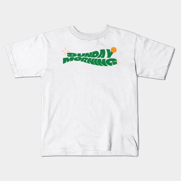 Sunday Morning Typography Kids T-Shirt by syahrilution